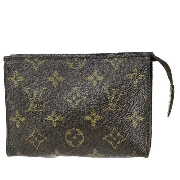 LOUIS VUITTON Poche Toilette 15 Clutch Pouch Bag Monogram Leather M47546 01YG504 - Picture 1 of 9